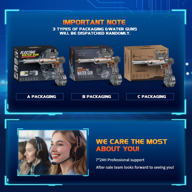 Electric Water Gun for Kids Adults - Automatic Squirt Gun With up to 32 Ft Long Range, Summer Outdoor Beach Swimming Pool Party Super Soaker Toys, Gift for Kids Age 8 9 10 11 12 Years Old Boys