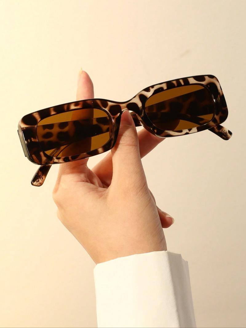 Women's Rectangular Vintage Multicolor, Perfect for Daily Wear, Driving, Fishing, Outdoor Leisure Activities, Trendy Styling Sunglasses