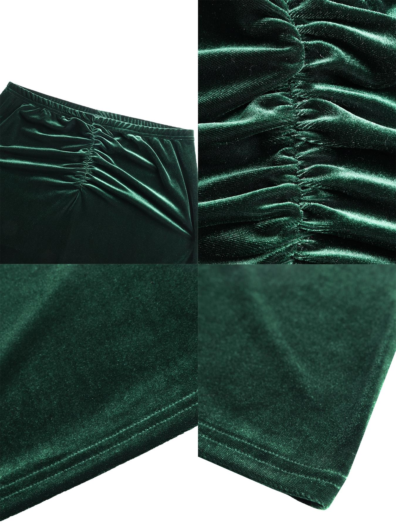 Elegant High Waist Plus Size A-Line Fitted Skirt for Women, Fall Winter Fashion, Plain Pattern, Perfect for Christmas & Valentine's Day, Womenswear