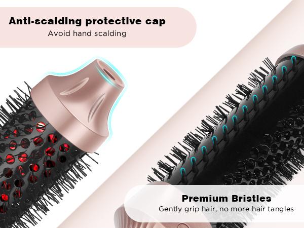 【UPGRADE】1.5 Inch Thermal Curling Brush – Smooth Blowout & Long-Lasting Waves with Negative Ionic Technology, Dual Voltage，Heated Round Brush for Smooth Style & Natural Waves，Easy to Use Valentine's Day Gift Idear for Women Hair Styling Kit