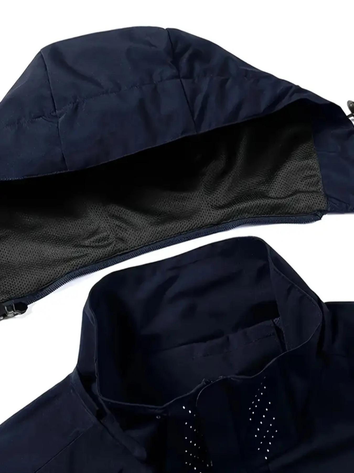 Men's Fashion Jacket with Cfopp Logo, Stylish Zipper Pockets, Casual Hooded Design, Polyester Material, Spring & Fall Wear