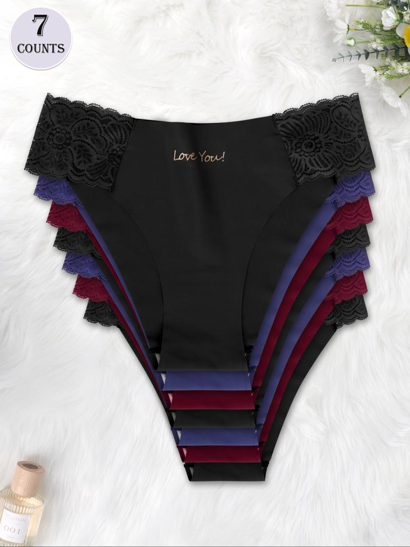 Women's Letter Print Panty, Soft Comfy Breathable Knicker for Daily Wear, Underwear for All Seasons