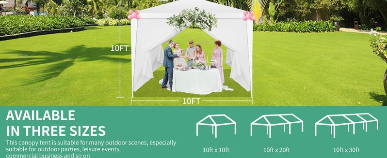HOTEEL 10'x10'/20'/30' Party Tent, Outdoor Tent for Parties, Event Tent with Removable Sidewalls, Large Canopy Tent for Weddings