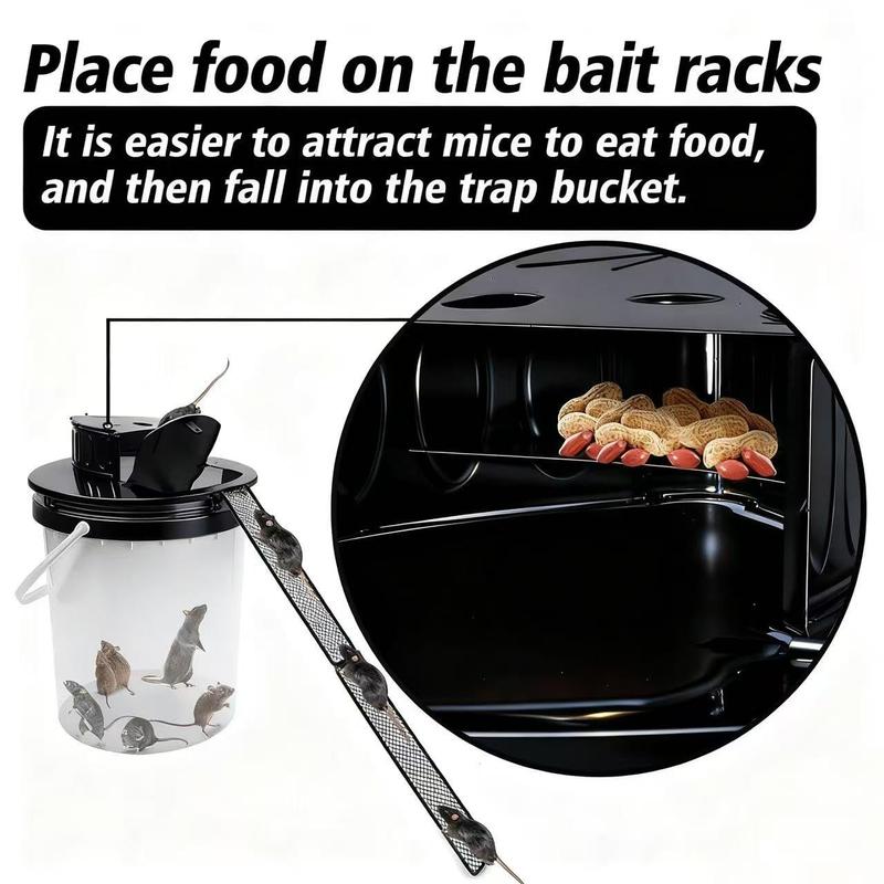 🐁Flip N Slide Bucket Lid Mouse Trap,🏠Mouse Traps Bucket for Indoor and Outdoor Use - Mouse Traps Indoor for Home - Multi-Catch, Auto-Reset, Humane or Lethal Rat Trap - ABS Material -Reusable Mouse Trap
