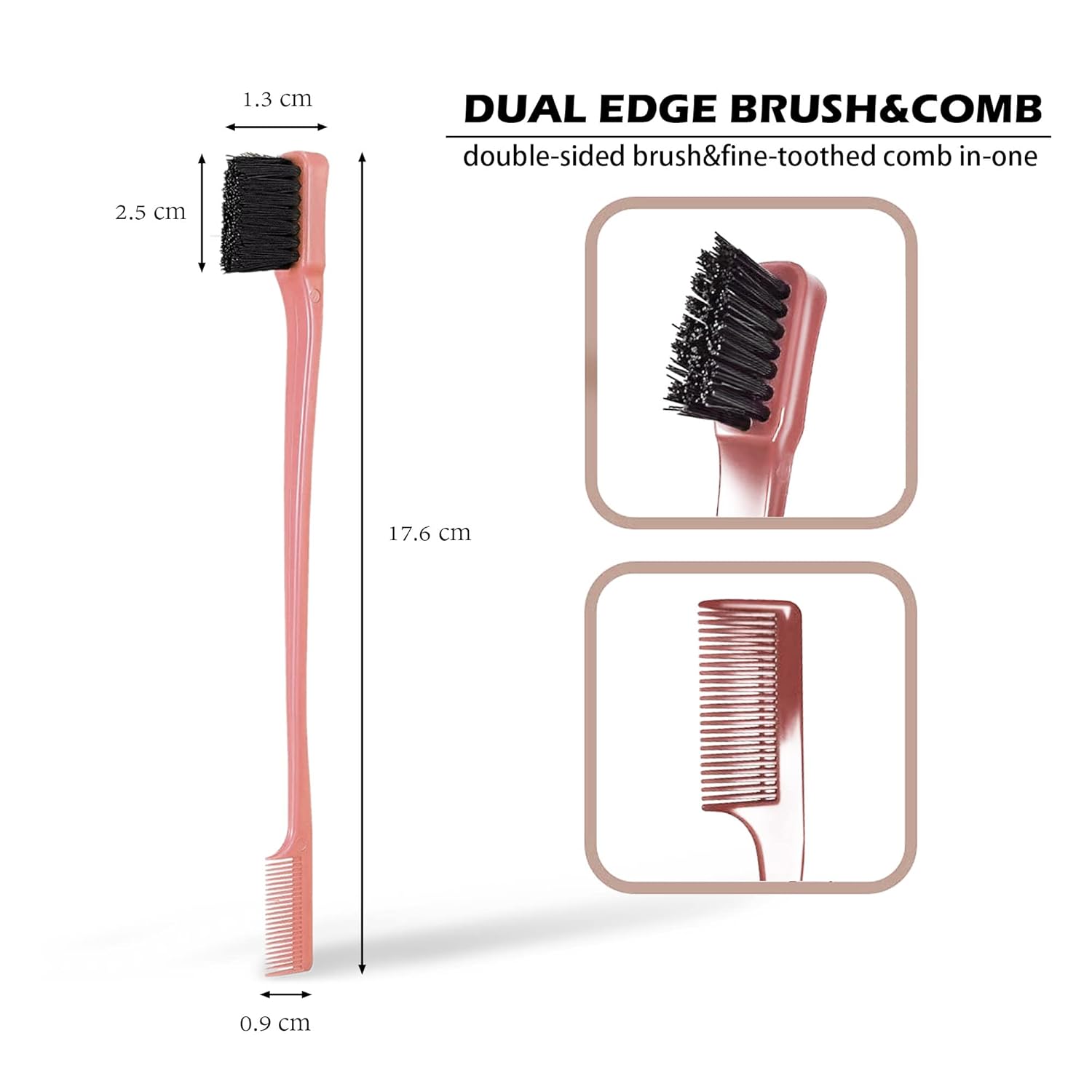 Multi-functional Eyebrow Brush For Lace Wig, Hair-breaking Brush, Hairline Comb, Hair Dyeing Brush, Portable Hair Care tool, Double Sided Edge Control Hair Brush Comb