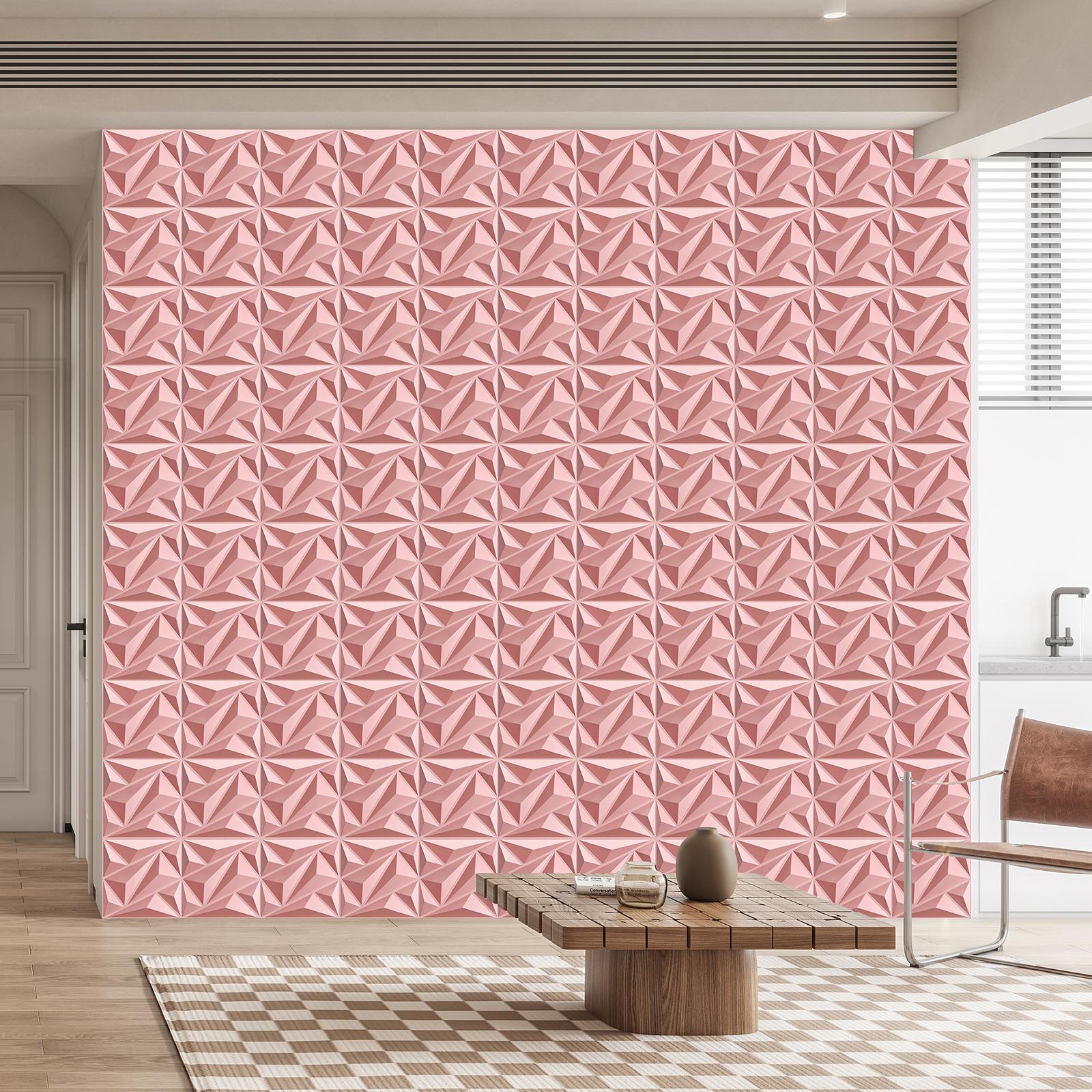 FLOLEOPA PVC Plastic 3D Wall Panels Waterproof Fire Resistant 11.8x11.8 Inches 1mm Thickness Modern Home Decor Ideal for Living Rooms Bedrooms Hotels Offices Game Rooms TV Feature Walls Geometric Patterns Easy Installation