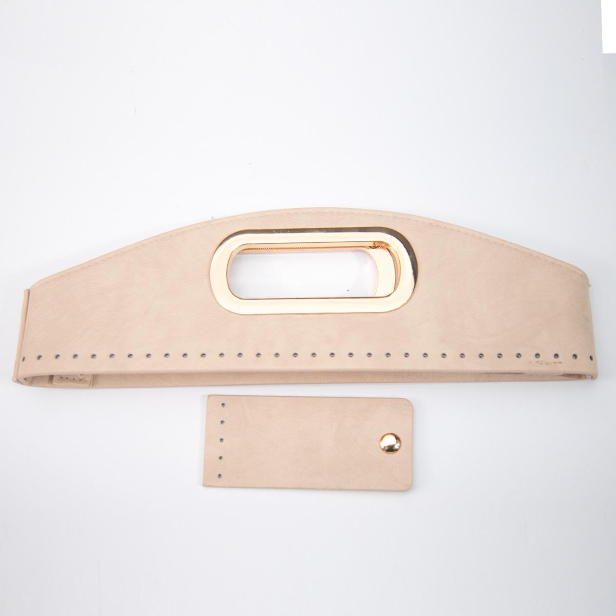 1piece Bag Handle Set, Integrated Bag Head with Carry Handle, Faux Leather Handbag Additions, DIY Wallet Making, Straw Bags Accessories