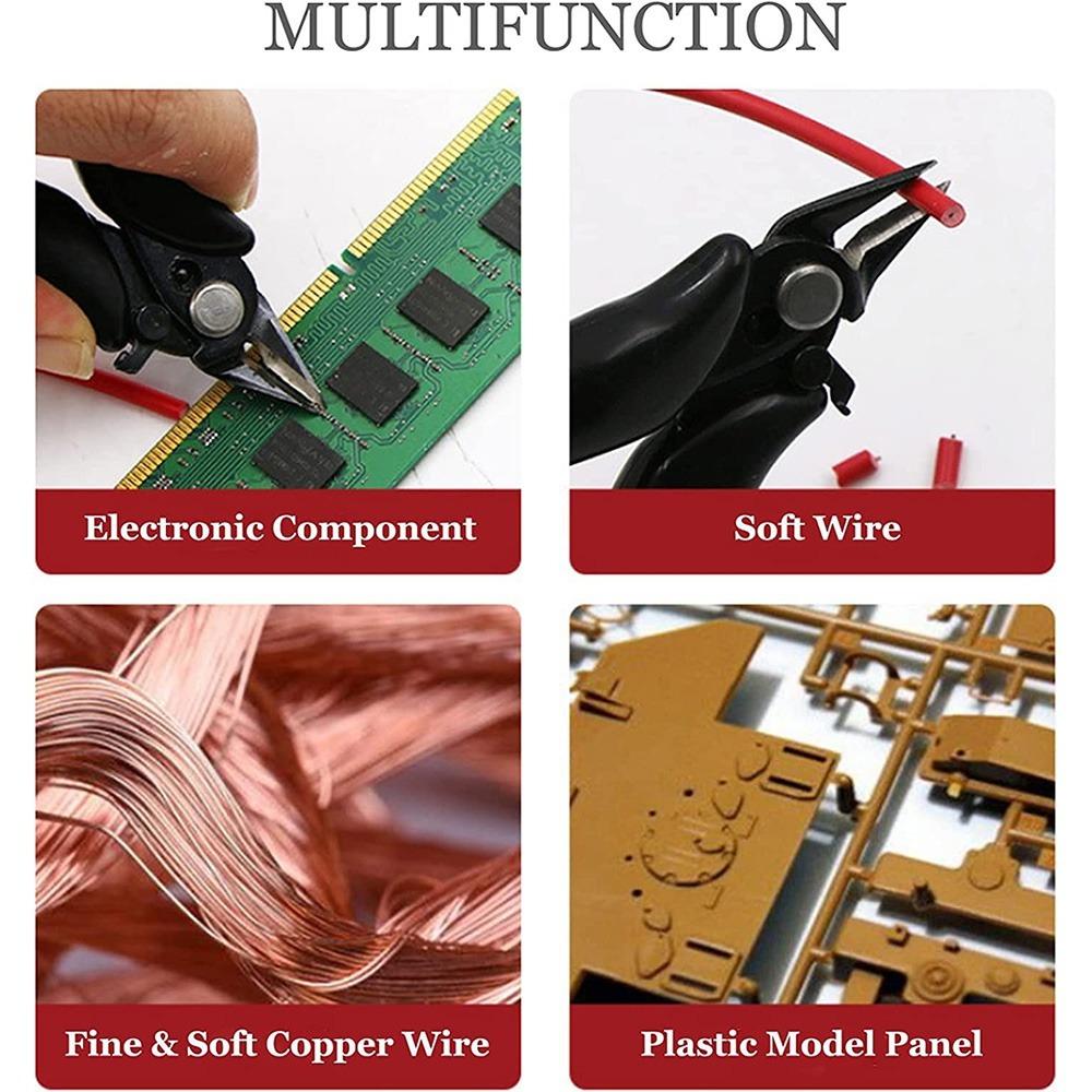 Professional Precision Cutting Pliers Set: Rust-Proof Durable Side Cutters with Safety Lock. Multi-Function Jewelry Soft Wire & DIY Craft Tool Kit Hand Tools for Model Making, Electronics Repair, Copper Wire Cutting.