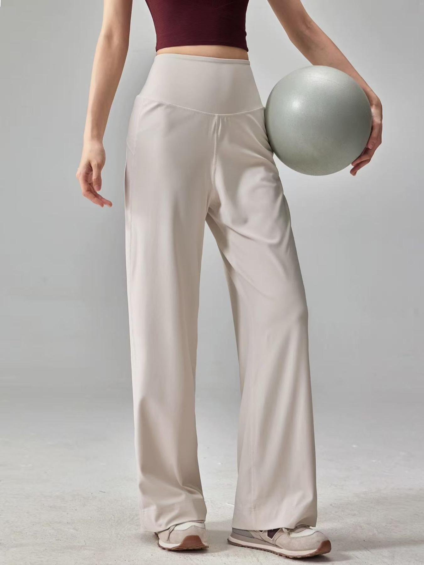 Women's High Waist, Loose Fit Breathable Quick-Dry Running Training Gym Wear, Comfortable Straight Leg Workout Bottoms, Breathable Activewear Bottoms