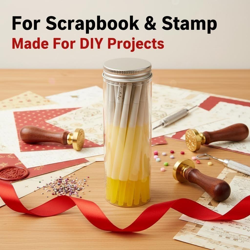 DIY Craft Supplies, 1 1/4 Size (3.3inch/84mm) Slow Burning, Ideal for Scrapbooking and Stamp Art, Conical Roll