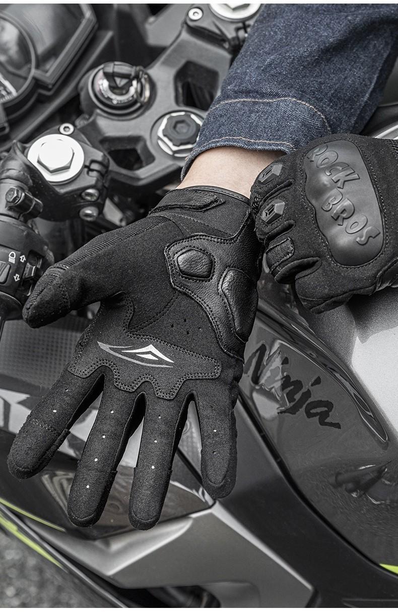ROCKBROS Summer Motorcycle Gloves - Breathable, Touchscreen Hard Knuckle Gloves for Men Women