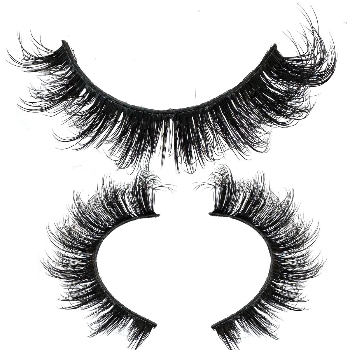 10 pairs of artificial mink false eyelashes, False Eyelash Set, 3D multi-layer fluffy eyelashes, thick and soft cat eye eyelashes, 10-18mm, suitable for beginners, reusable, black, creating a dramatic thickening effect