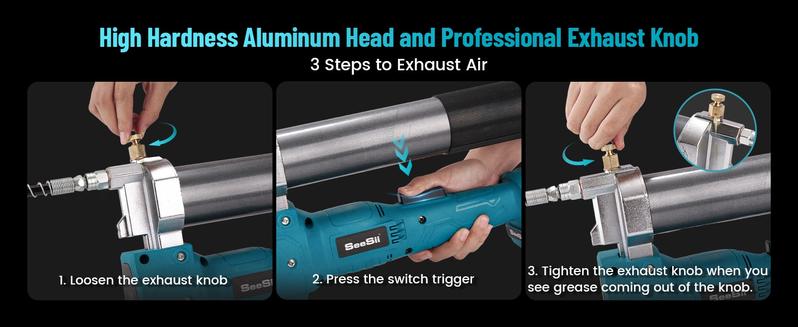 SEESII Electric Grease Gun,10,000 PSI Cordless Lubrication Tool with Upgraded Dual Batteries & Ultra-Bright LED Light｜39.4" Long Hose, 2 Batteries & Charger,Electric Grease Tool for Truck, Agricultural Machinery, Black Friday Deals B001