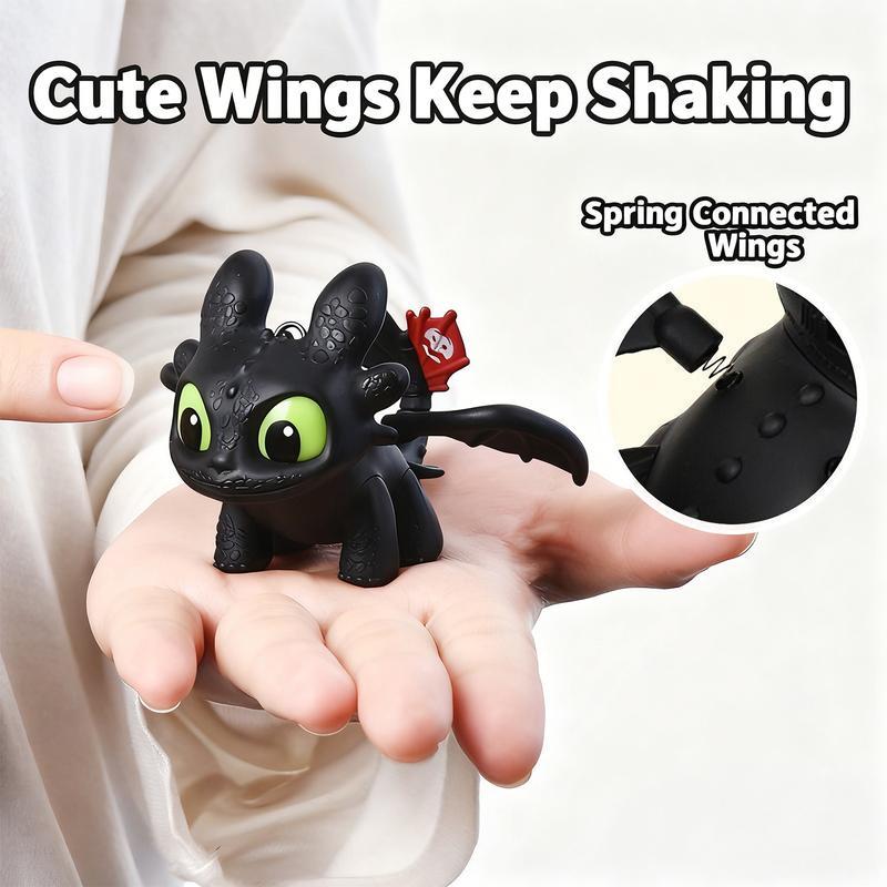 How to Train Your Dragon Toothless Glow in the Dark Keychain, Glowing Eyes and Moving Wings, Backpack Zipper Decoration, Christmas Gift, Home Decor, Birthday Present, Keychain Pendant