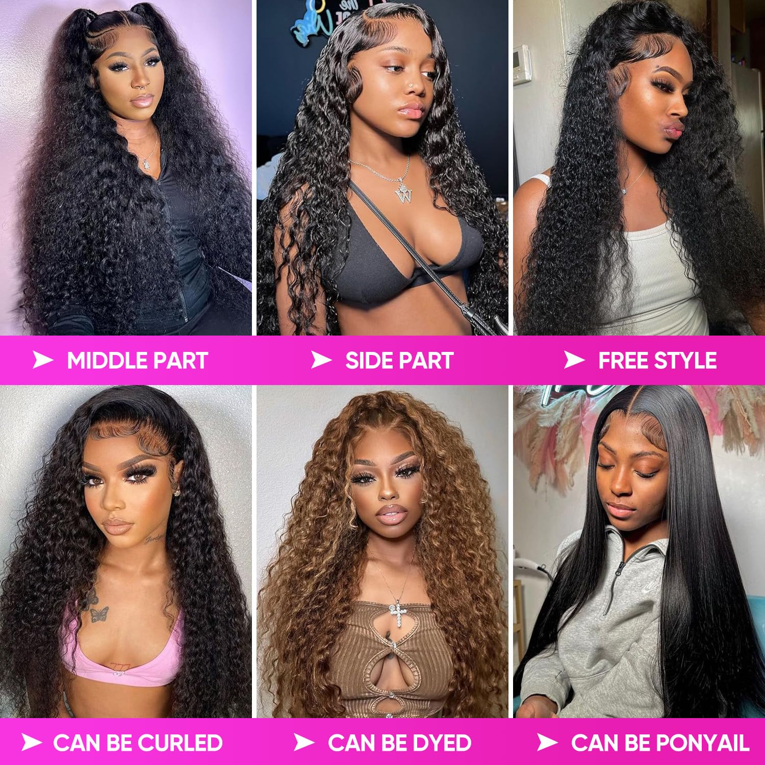 Bling Hair 180% Density 13x4 13x6 Deep Wave Lace Front Wigs Curly Human Hair Wig Wet And Wavy Water Wave HD Lace Front Wigs Human Hair Pre Plucked Frontal Wig #TikTokShopBlackFriday