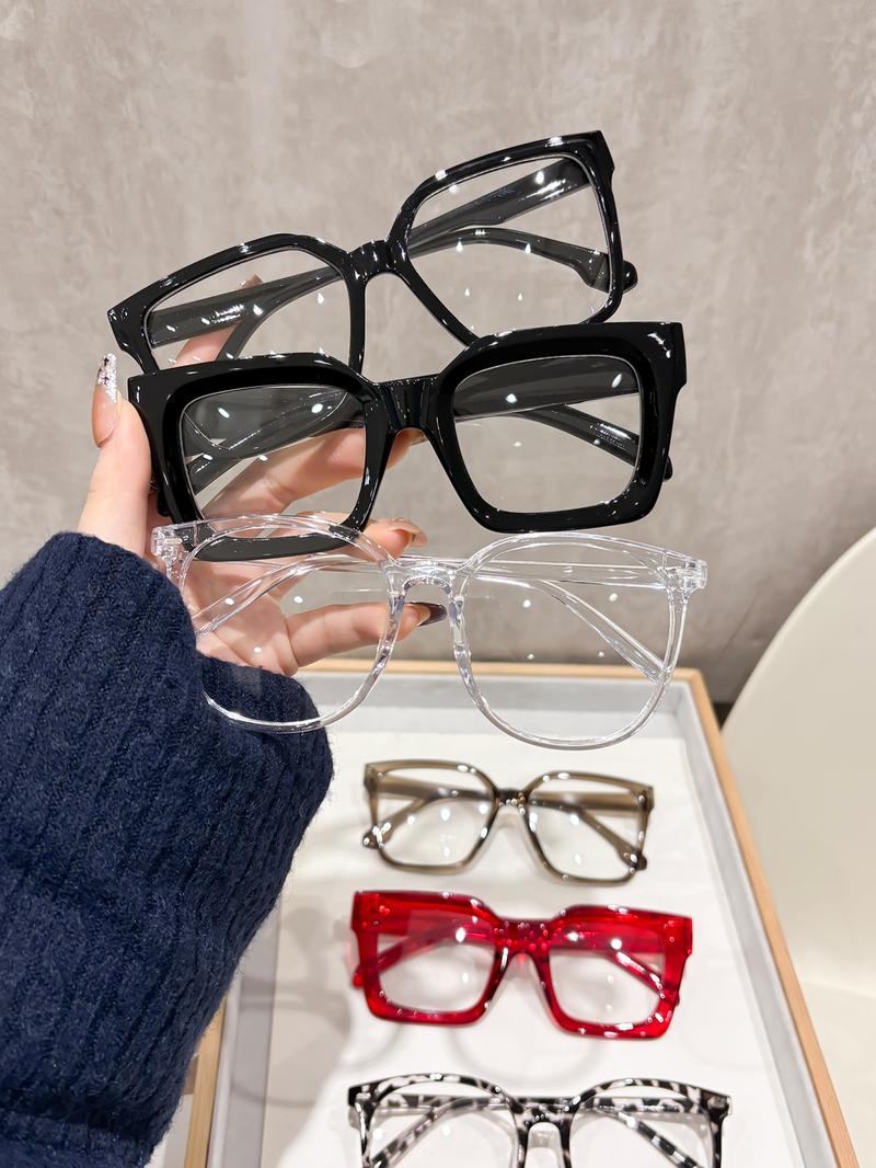 6 Pairs Classic Women's Flat Mirror Glasses, Suitable for Daily Commute, Office Use, Stylish and Functional Eyewear Accessories, Casual Eyeglasses