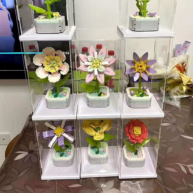 Transparent Acrylic Display Case, Stackable Doll Box, Vertical Assembly Stand, Base, Collectible Figurine Dustproof Showcase, Collectible Figures, Collectible Items