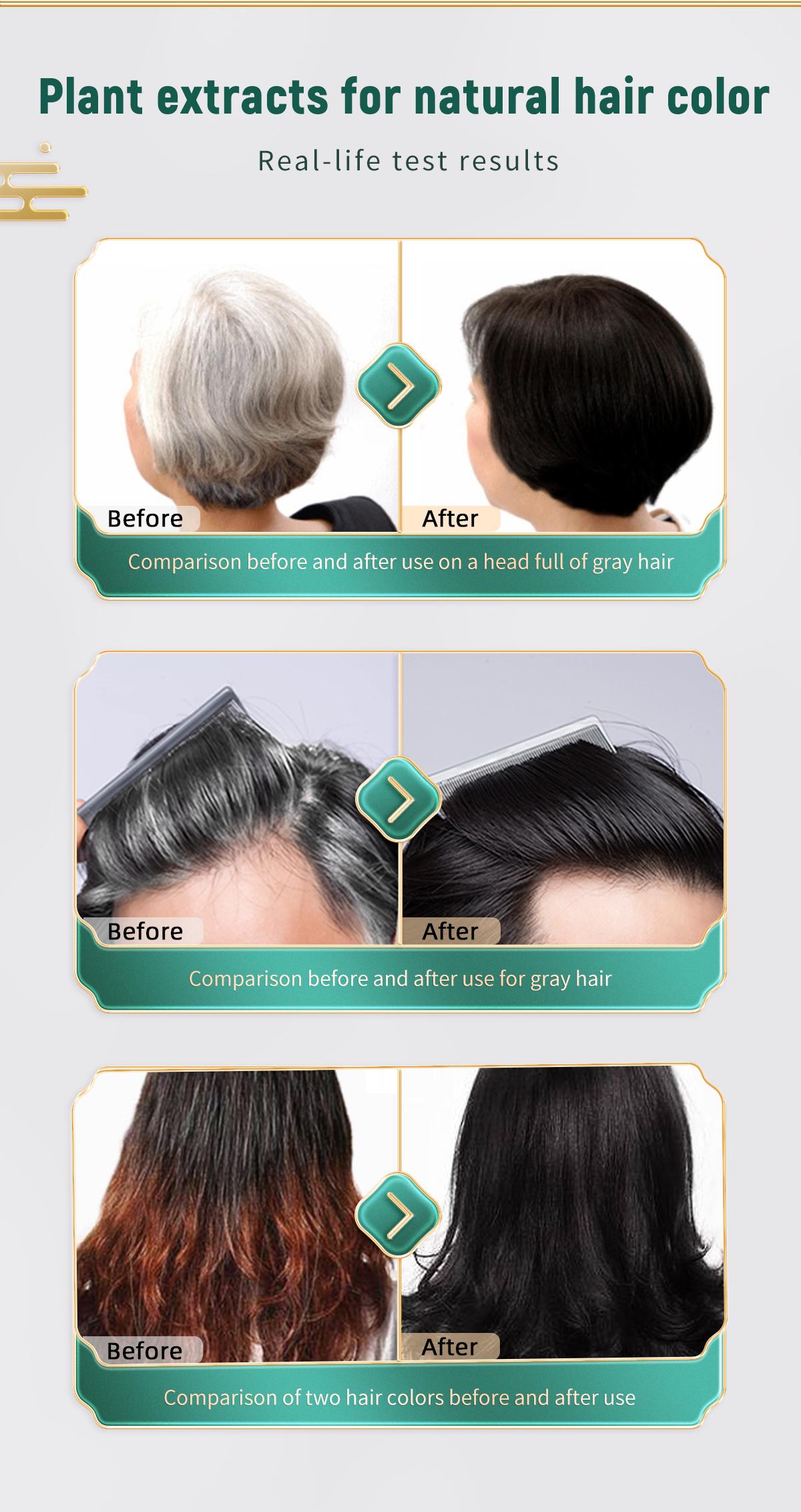PYEONAN  Unisex Hair Dye Professional Comb  Natural Plant Extract  Without Bleaching, Instant 2 in 1 +Grey Hair Coverage and Haircare ,Grey Hair Turn to Black Color or  Drak Brown -Herbal Ingredients Hair Color 2.8Oz. /80g