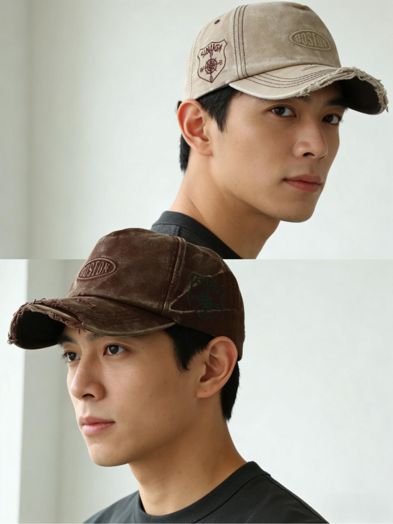 Vintage Baseball Cap, Retro American Style Perforated Frosted Duckbill Cap, Versatile Sun Protection