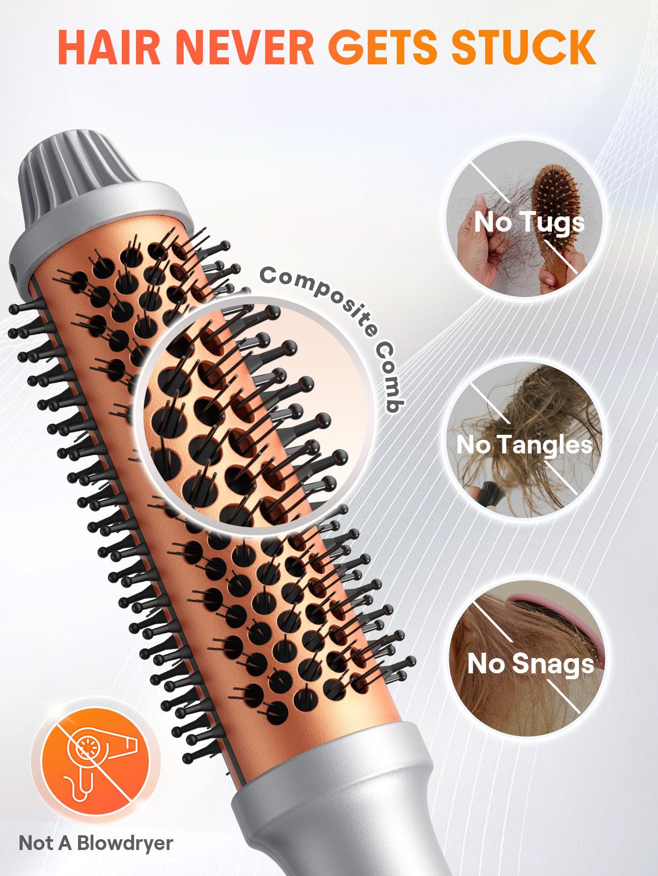 【BOGO SALE】SHEGLAM HAIR It-Curl Thermal Blowout Brush 1.5 inch / 1.25 inch Rechargeable Heated Curler Heatless Curling Iron-Effortlessbeauty
