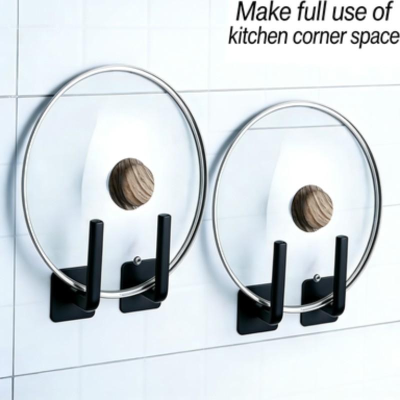 3-Pack No-Drill Hooks, Multi-Purpose Strong Adhesive Hooks, Seamless Clothing Hangers, Kitchen Storage Rack, Wall L-Shaped Hooks