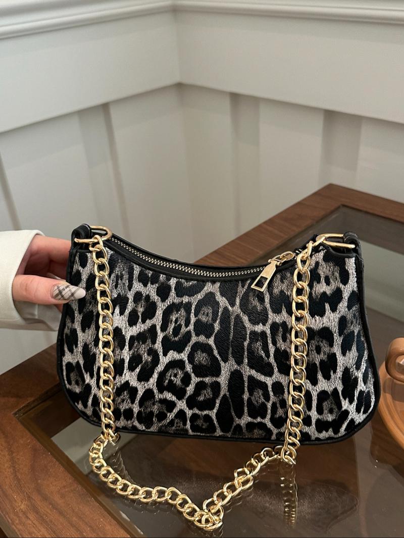 Women's Fashionable Leopard Pattern Crossbody Bag, Casual Versatile Hobo Shoulder Bag for Work & Daily Used, Trendy All-match Commuter Bag