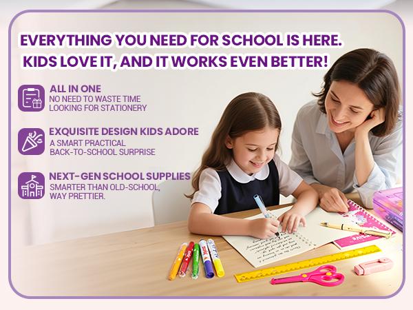 JoyCat Unicorn/Dinosaur School Supply Kit, 46 pcs Back to School Essential, Art Supplies & Refillable Tools, Ideal Kids Stationery Set for Girls Boys JoyCat Unicorn/Dinosaur School Supply Kit, 46 pcs Back to School Essential, Art Supplies & Refillable Tools, Ideal Kids Stationery Set for Girls Boys