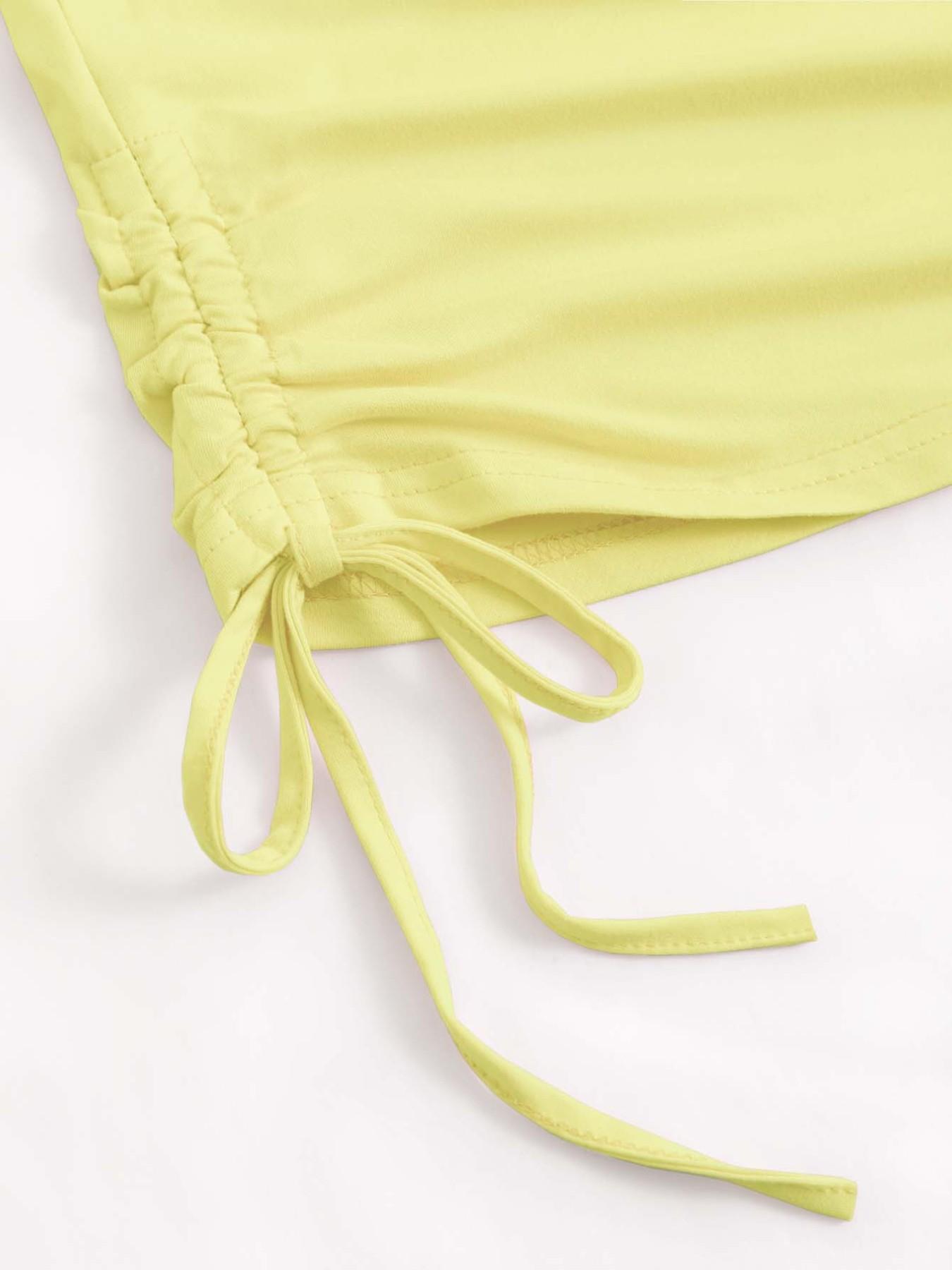 Y2K Style Drawstring Tube Top, Floral Print Sleeveless Crop Top, Slim Fit Summer Fashion, Trendy Streetwear for Women