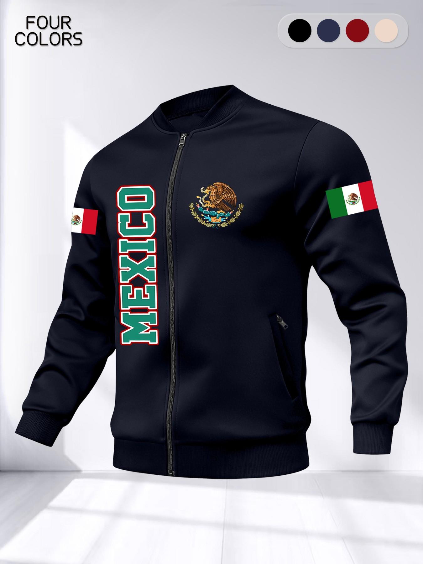 Men's Mexican Style Casual Jacket, Fashion Zipper Pocket Long Sleeve Outerwear, Durable Design for Daily Wear, Comfortable and Stylish Fit
