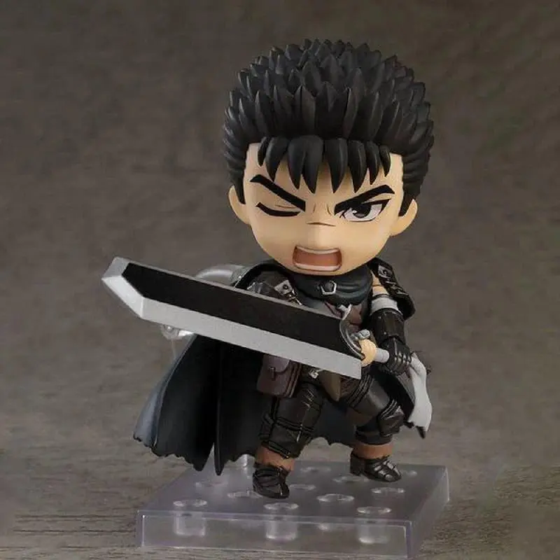 #2134 Berserk Guts Black Swordsman Chibi Movable Interchangeable Face Figure Desktop Collectible Gift  Anime Fans birthday gift
