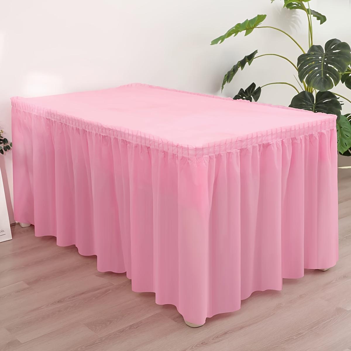 2-piece premium solid color disposable tablecloth set - elegant rectangular tablecloth with long skirt, suitable for relaxed parties and banquets, Party Decoration Supplies - perfect for fashionable celebration events