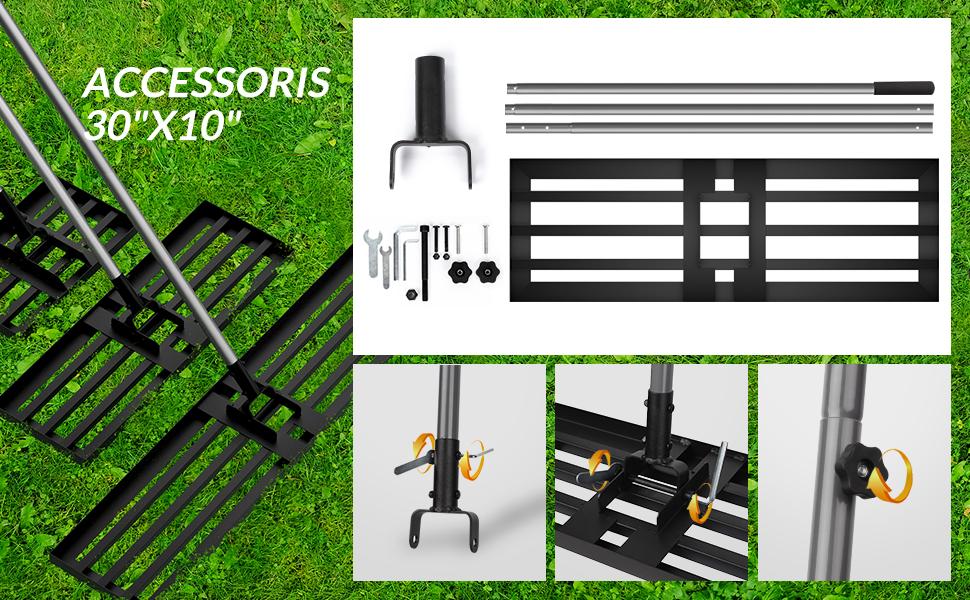 Walensee Lawn Leveling Rake – Heavy-Duty, Effort-Saving Lawn & Garden Tool – Fall Cleanup, Halloween & Black Friday Gift Idea