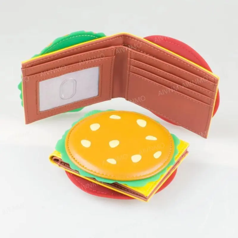 Cute Burger Food-Shape Women's Wallet - Men's ID Card Holder with ID Card Slot, Playful Look