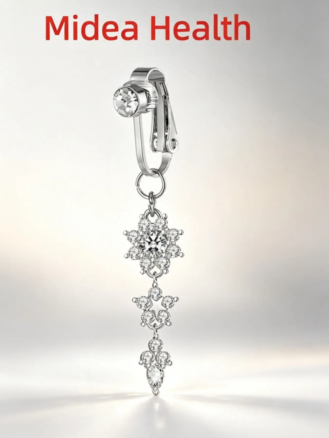 Elegant Snowflake Belly Button Ring Clip, Bellybar, Belly Rings, Navel Piercing Jewelry, Body Jewellery, Body Jewelry, No Piercing Needed, Non Piercing Jewelry, Perfect for Women Daily Wear, Party, Vacation, Festival, Beach, Christmas Gift