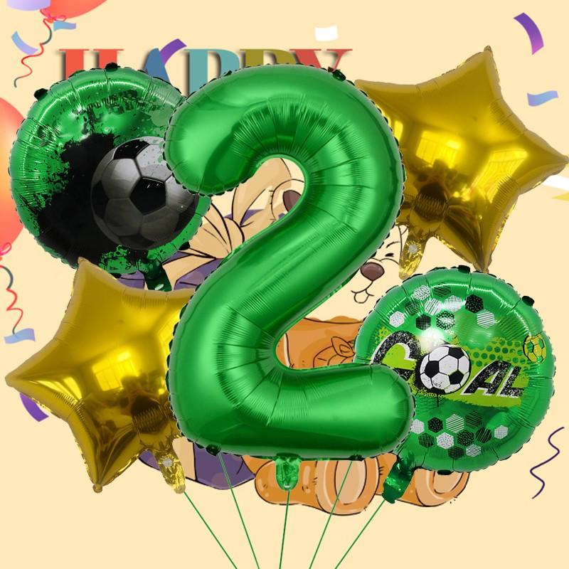 Football Star Number Foil Balloons, Multi Shape Mixed Color Set, Perfect for Birthday Party, Sports Events, School Celebrations, Festival Decor