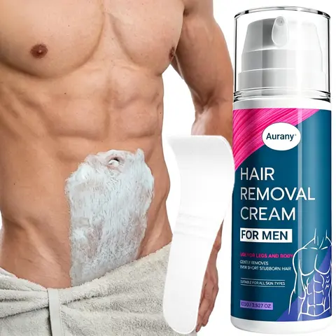 Mens Hair Removal Cream, Hair Removal Cream For Men, Mens Hair Removal，Effectively Removes Coarse & Short Stubborn Hair, Gentle Formula, Legs & Body, Body Hair Remover, Suitable For All Skin Types