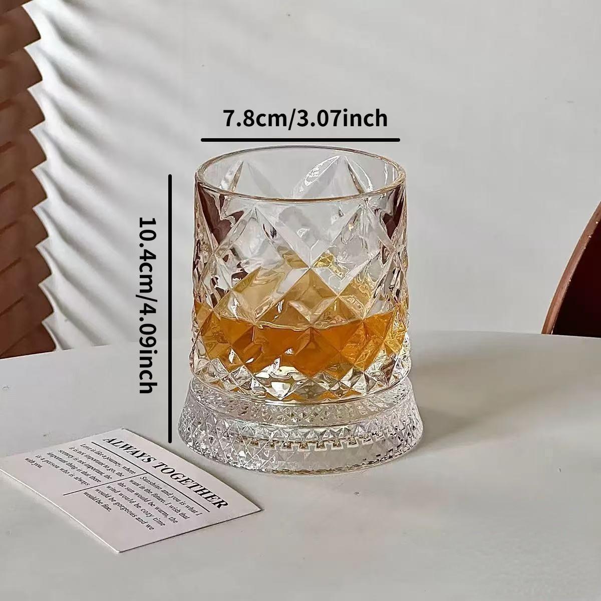 360° Rotating Whiskey Glass, Carved Crystal Wine Cup, Stress Relief Drinkware, Ideal Gift for Friends and Family