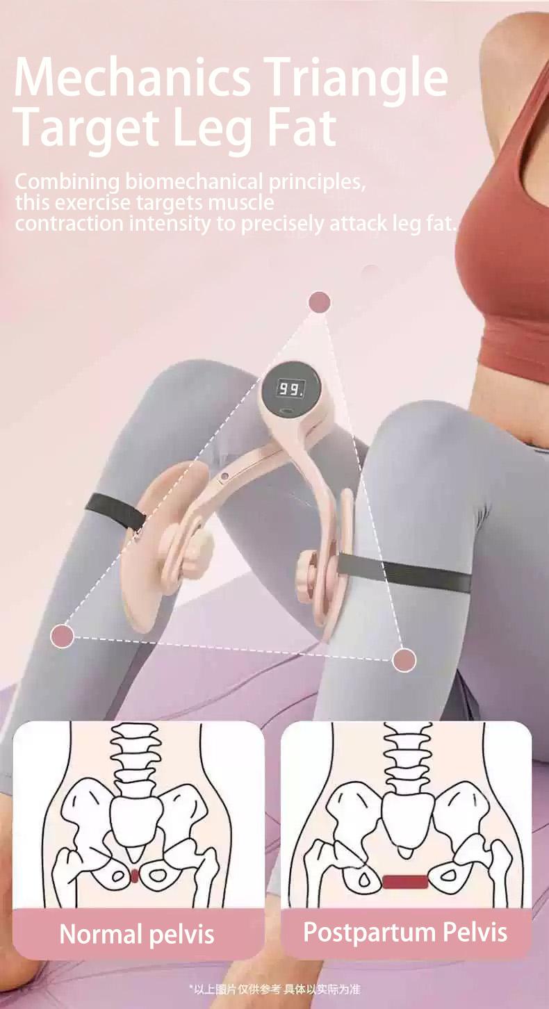Women's Thigh Shaper with 1-18 kg Force Adjustment & Smart Counting Function for Kegel Exercises & Postpartum Recovery Training Home Inner Thigh Exerciser with Straps Perfect Mother's Day Gift - Healthcare