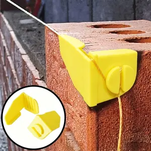 4pcs Construction Worker's Line Anchor Corner Clips, Plastic Bricklaying Tools, Block Laying Tools, for Securing Lines at Brick/Block Corners, Yellow