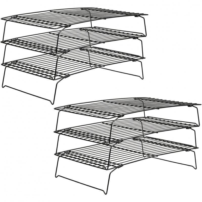 Stackable Cooling Rack for Baking and Cooking, 6/1-Layer Carbon Steel Oven-Compatible Cookie Tray, Ideal for Pizza and Pastry Racks