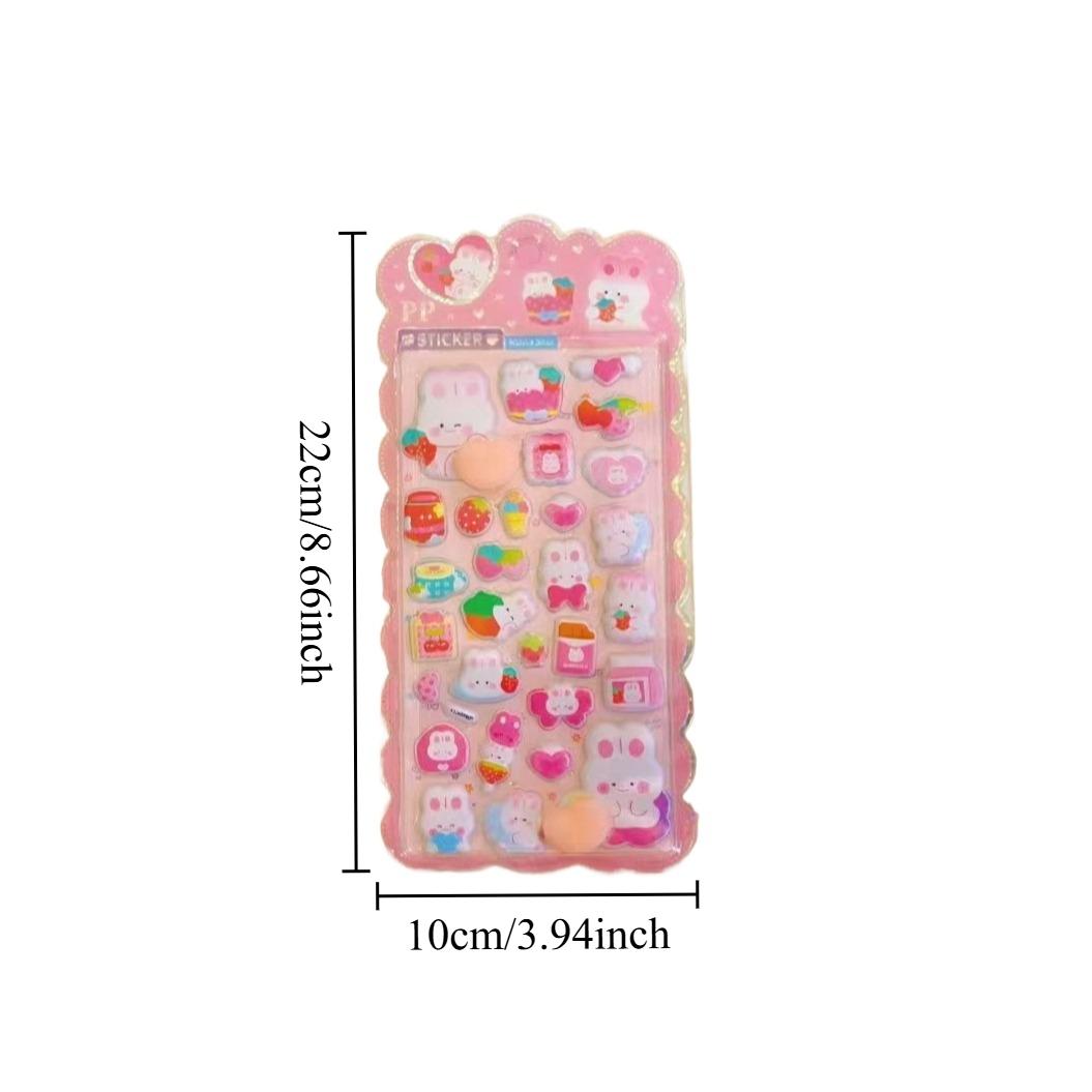 Night Glow PP Bubble Stickers, 3D Stereo Embossed Cute DIY Decorative Stickers, Crystal Decoration Sticker, Cartoon DIY Toy