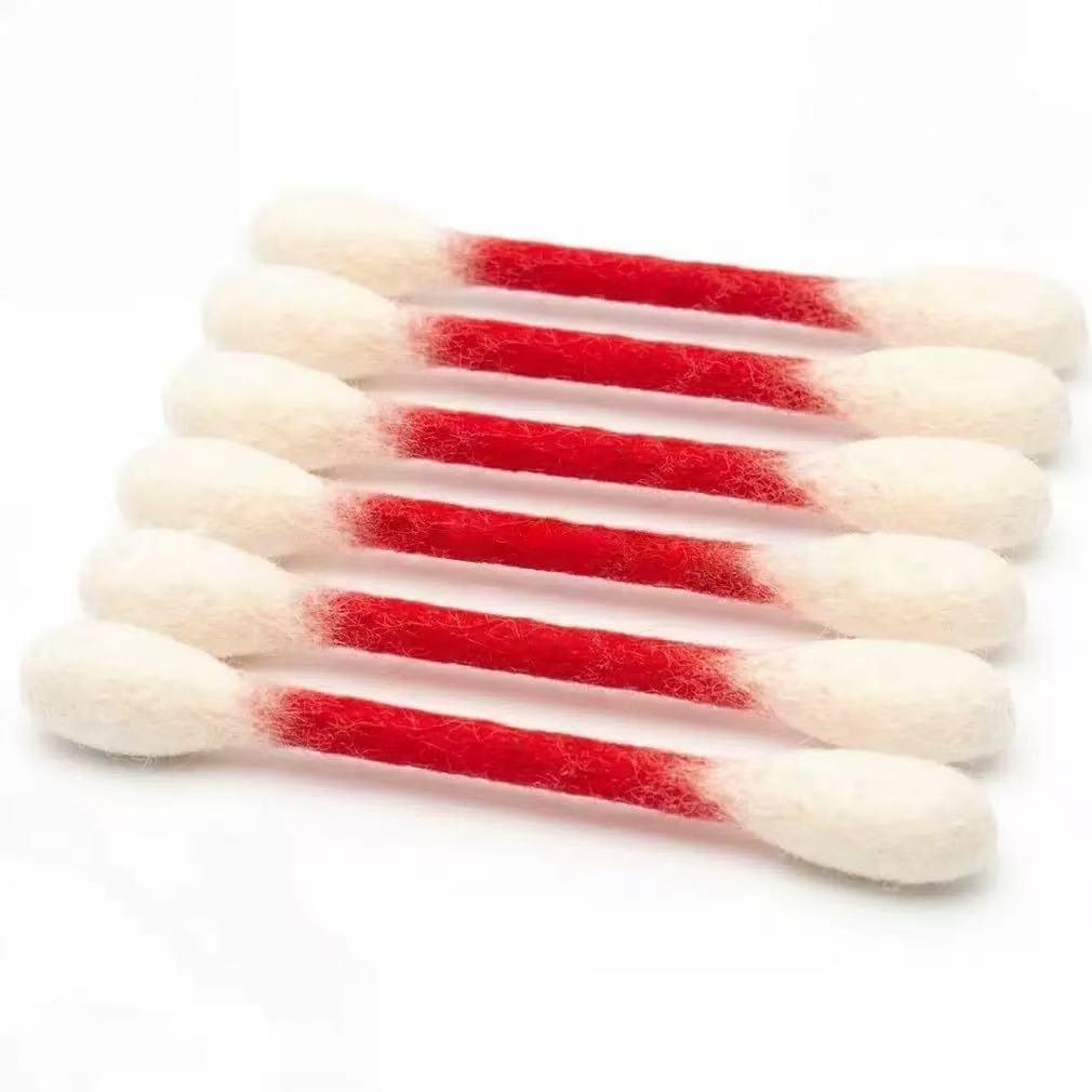 6-Pack Catnip Cotton Swab Shape Cat Toys, Handmade Wool Felting, Safe Non-Toxic, Interactive Chewing Toy for Cats, Dental Health Play