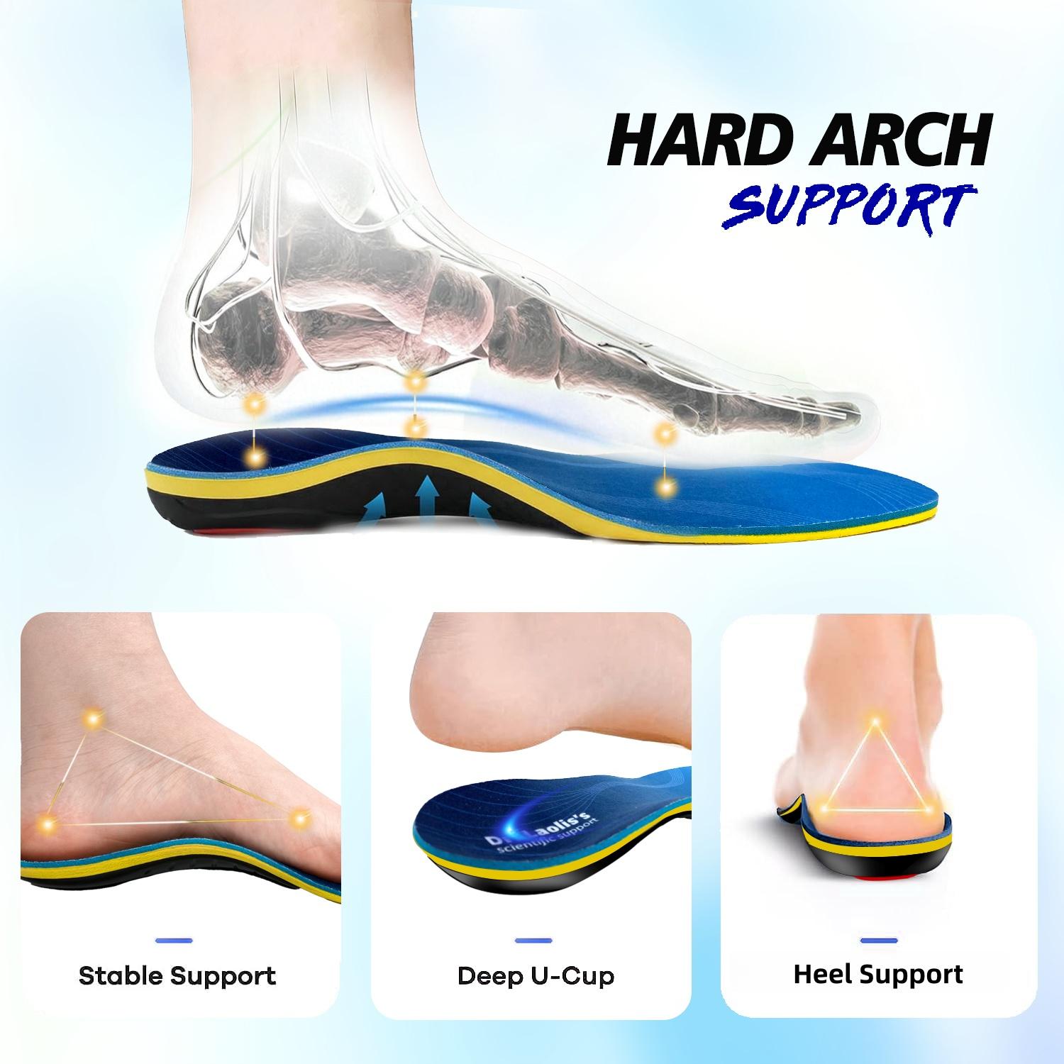 Dr.Laolis's Plantar Fasciitis Feet Insoles for Men & Women, Heavy-Duty High Arch Support  Insole, Shock-Absorbing Insoles, Orthotic Insoles, Trim-To-Fit Design, Ideal for Running, Hiking, Work Boots, Shoes, Footwear, Foot Pads