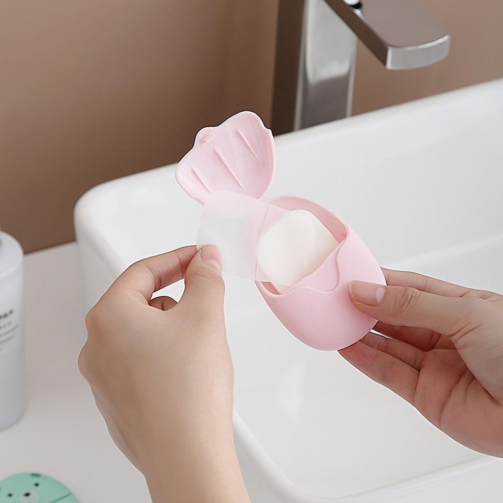 Portable Disposable Soap Paper Set, 50pcs Travel Camping Hand Washing Sheets, Compact Convenient Lightweight Outdoor Use, Cute Design, Mini