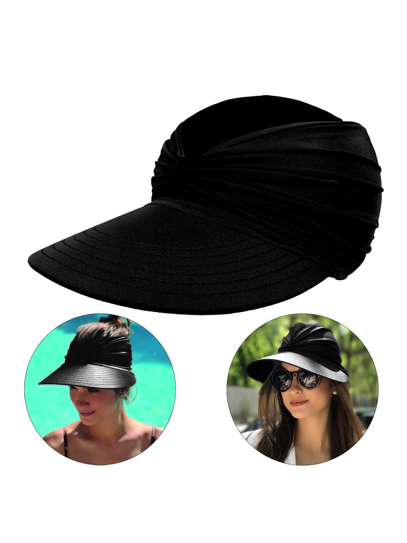 Women's Sun Protection Wide Brim Hat, Casual Outdoor Beach Sun Hat for Women & Girls, Fashion Accessories for Traveling & Beach Party