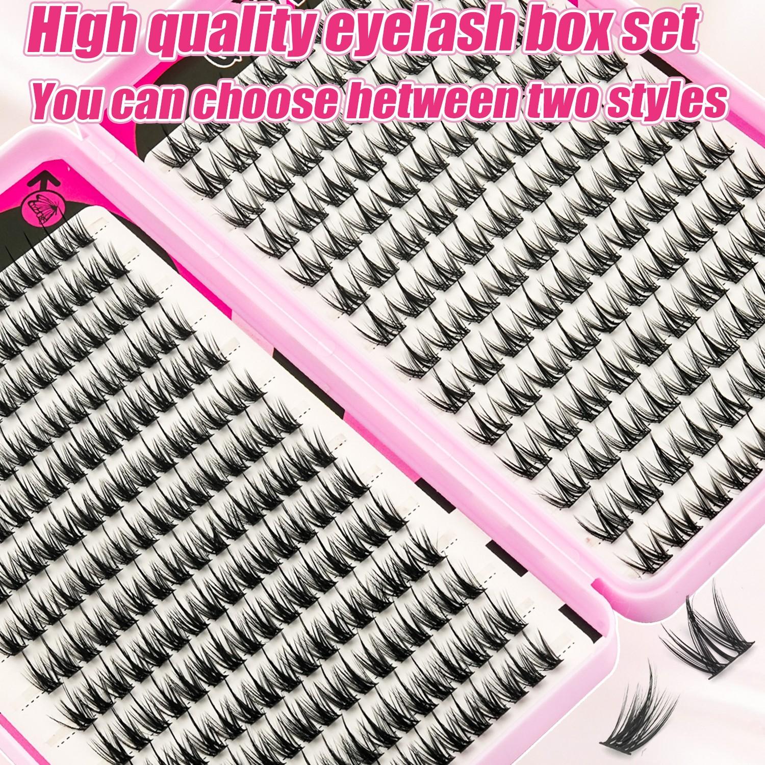 364 Pieces Single Piece False Eyelashes, Cluster False Lashes, DIY Eyelash Extension Kit, Individual False Eyelashes, Fake Eyelashes
