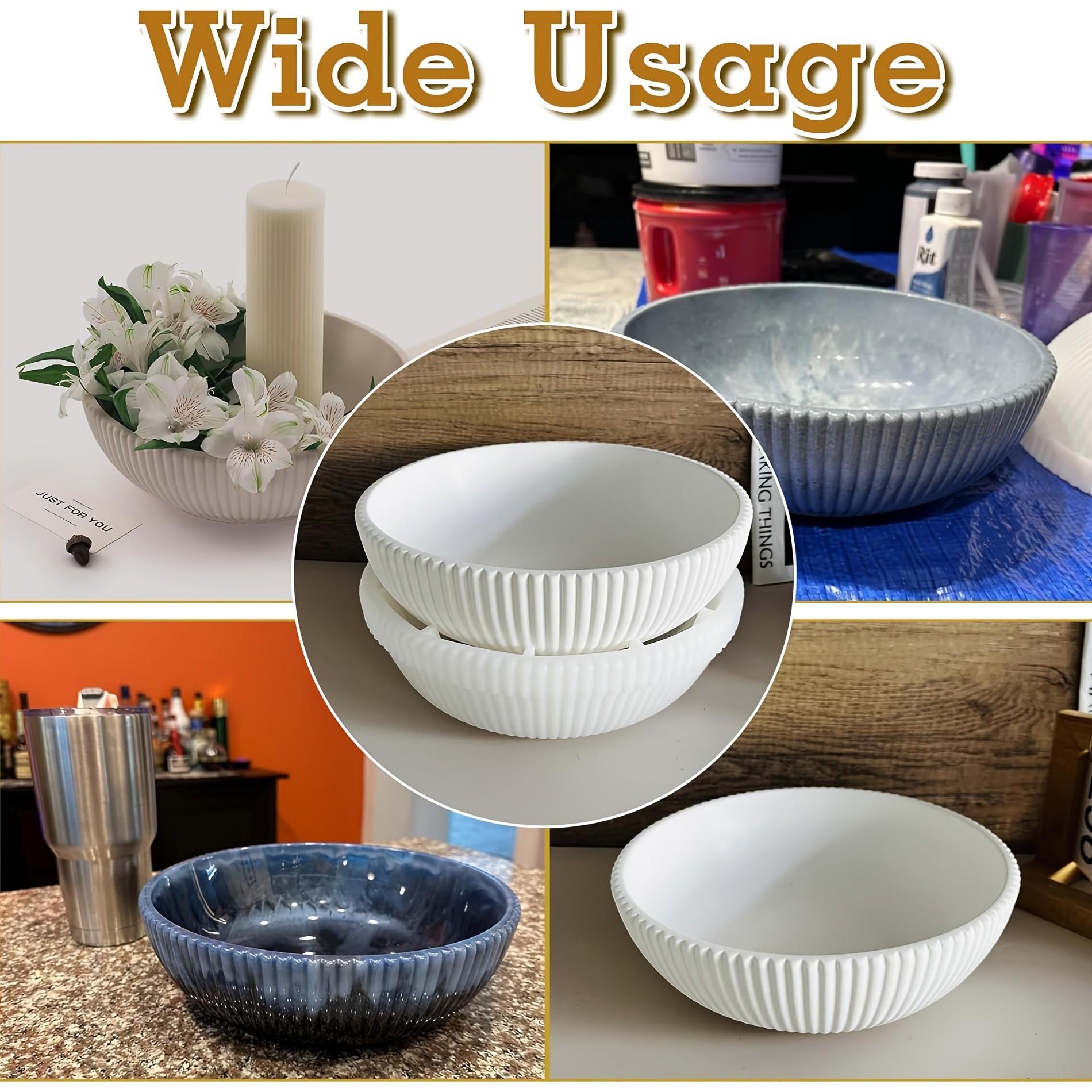 1-Piece Large Bowl Silicone Mould ,BOHO style, 20x7cm Striped Round Bowl, Resin Storage Container, DIY Craft Project