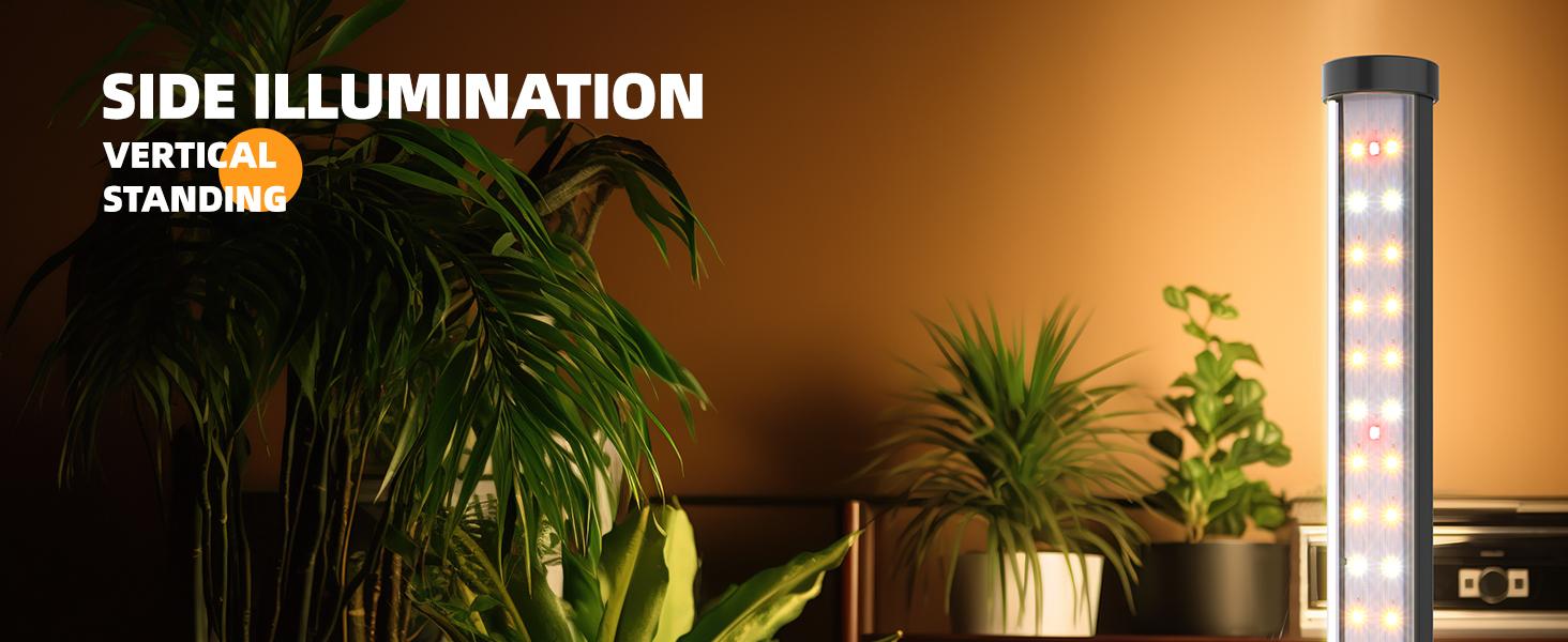 Barrina T10 Grow Lights 4FT, 42W 169 LEDs Full Spectrum Wide Illumination Area, Vertical Standing Plant Light, with On/Off Switch and Tripod Floor Stand