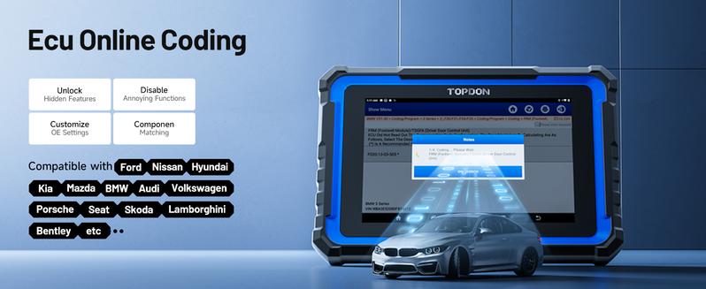 TOPDON Phoenix Nano, Bidirectional Scan Tool, ECU Coding Tool, FCA AutoAuth, CAN FD/DoIP Protocols, 32+ Special Functions, Full System Diagnostic, Free Updates for 2 Years