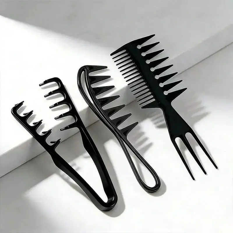 Men’s Texturizing Hair Comb Set, Wide-Tooth Volumizing Comb for Root Lift, Pompadour, Quiff & Textured Hairstyles, Hair Styling Tool